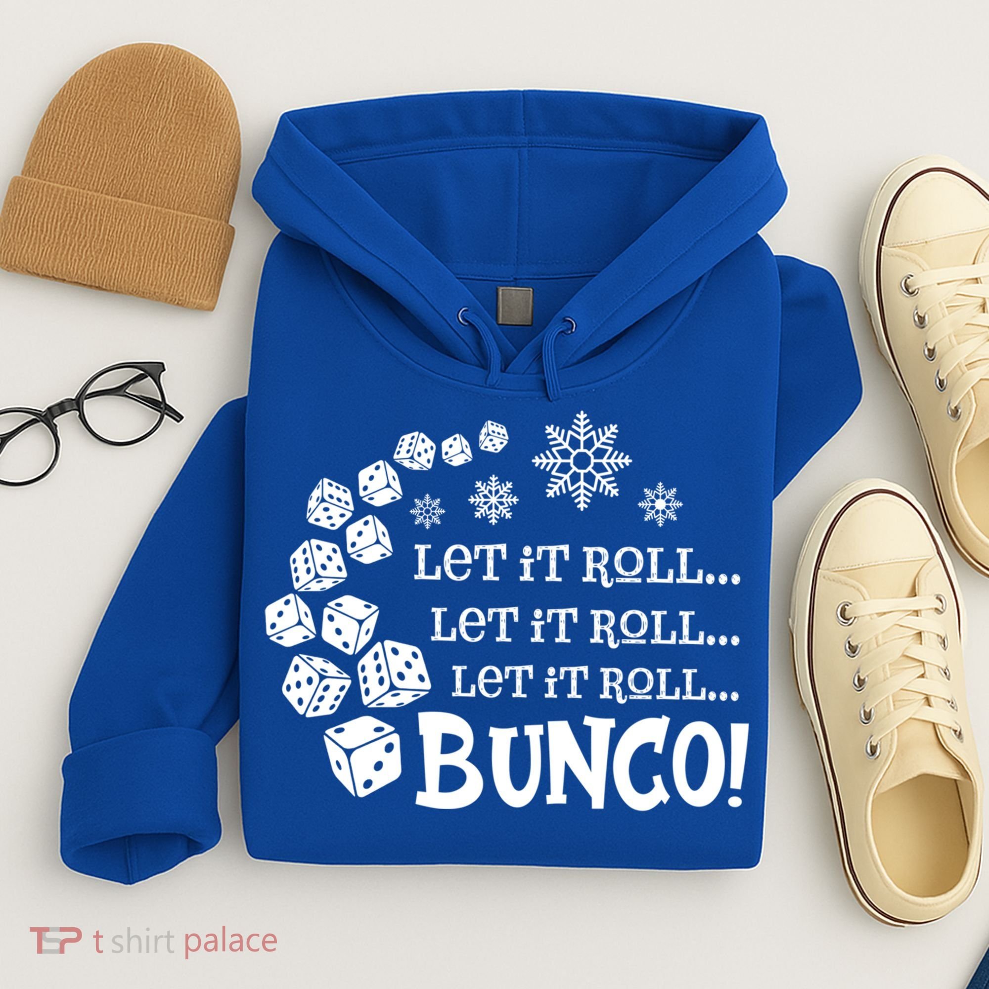 Let It Roll Bunco Game Dice Merry Christmas Xmas Santa Claus Gift Hoodie