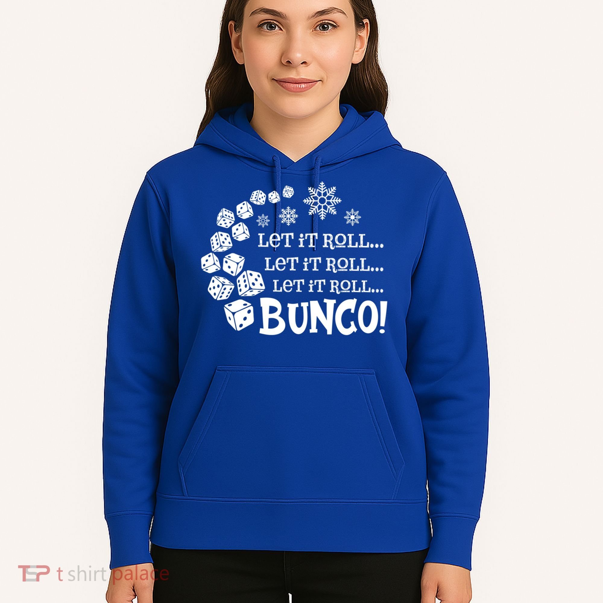 Let It Roll Bunco Game Dice Merry Christmas Xmas Santa Claus Gift Hoodie