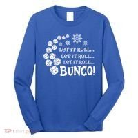 Let It Roll Bunco Game Dice Merry Christmas Xmas Santa Claus Gift Long Sleeve Shirt thumb 0
