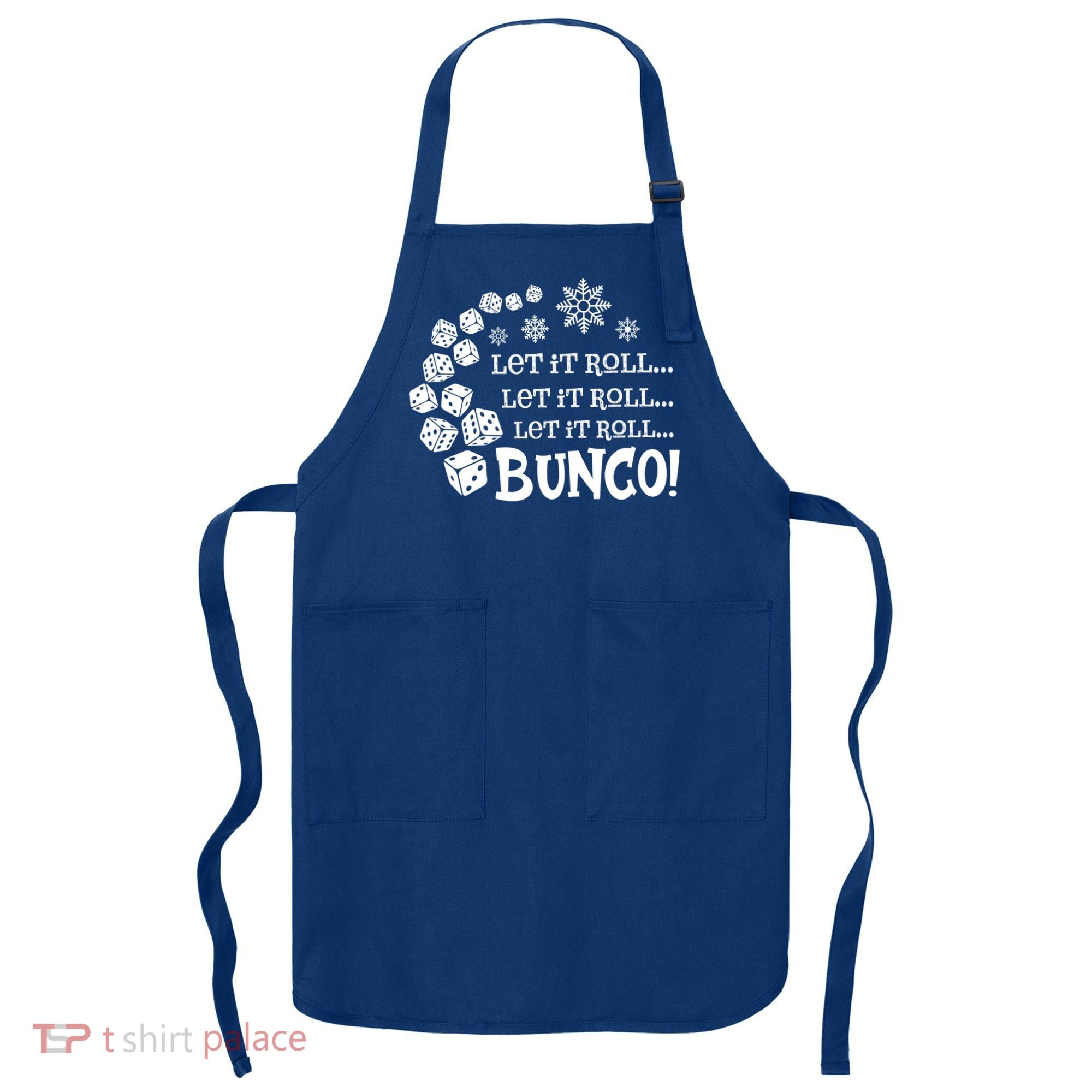 Let It Roll Bunco Game Dice Merry Christmas Xmas Santa Claus Gift Apron