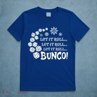 Let It Roll Bunco Game Dice Merry Christmas Xmas Santa Claus Gift T-Shirt thumb 5