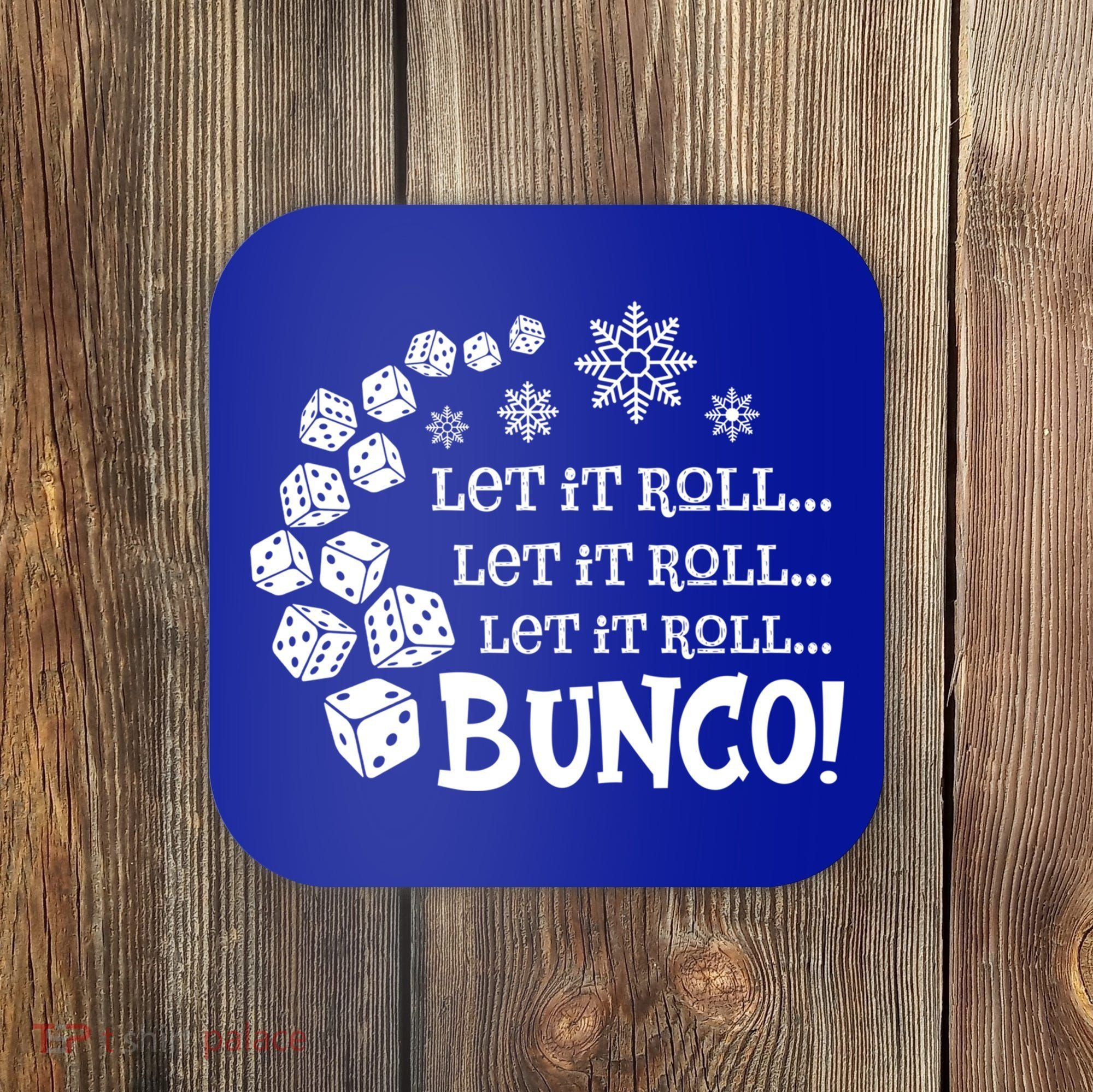 Let It Roll Bunco Game Dice Merry Christmas Xmas Santa Claus Gift Coaster