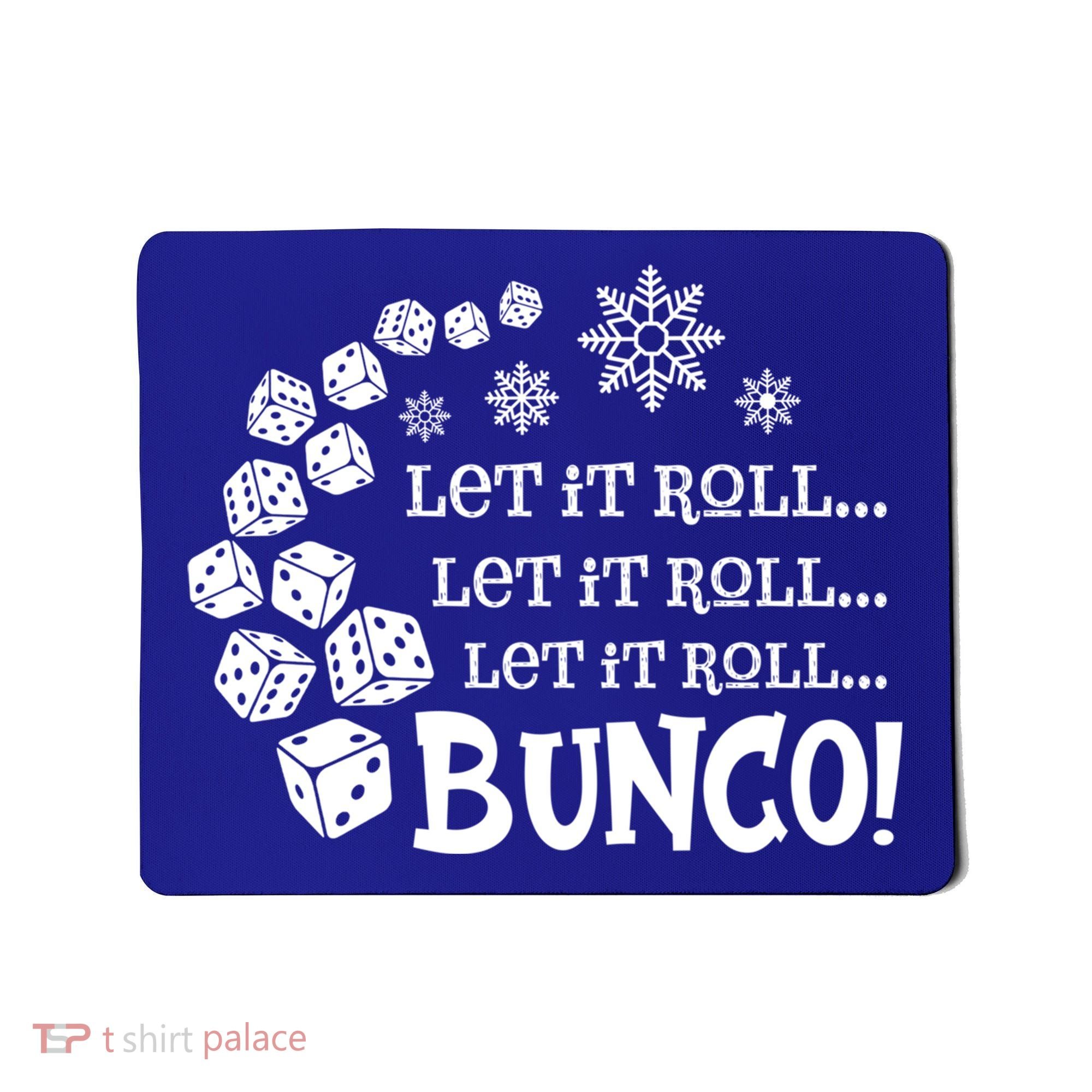 Let It Roll Bunco Game Dice Merry Christmas Xmas Santa Claus Gift Mousepad