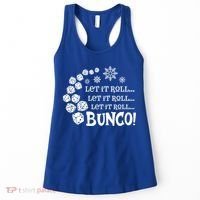 Let It Roll Bunco Game Dice Merry Christmas Xmas Santa Claus Gift Women's Tank Top thumb 0