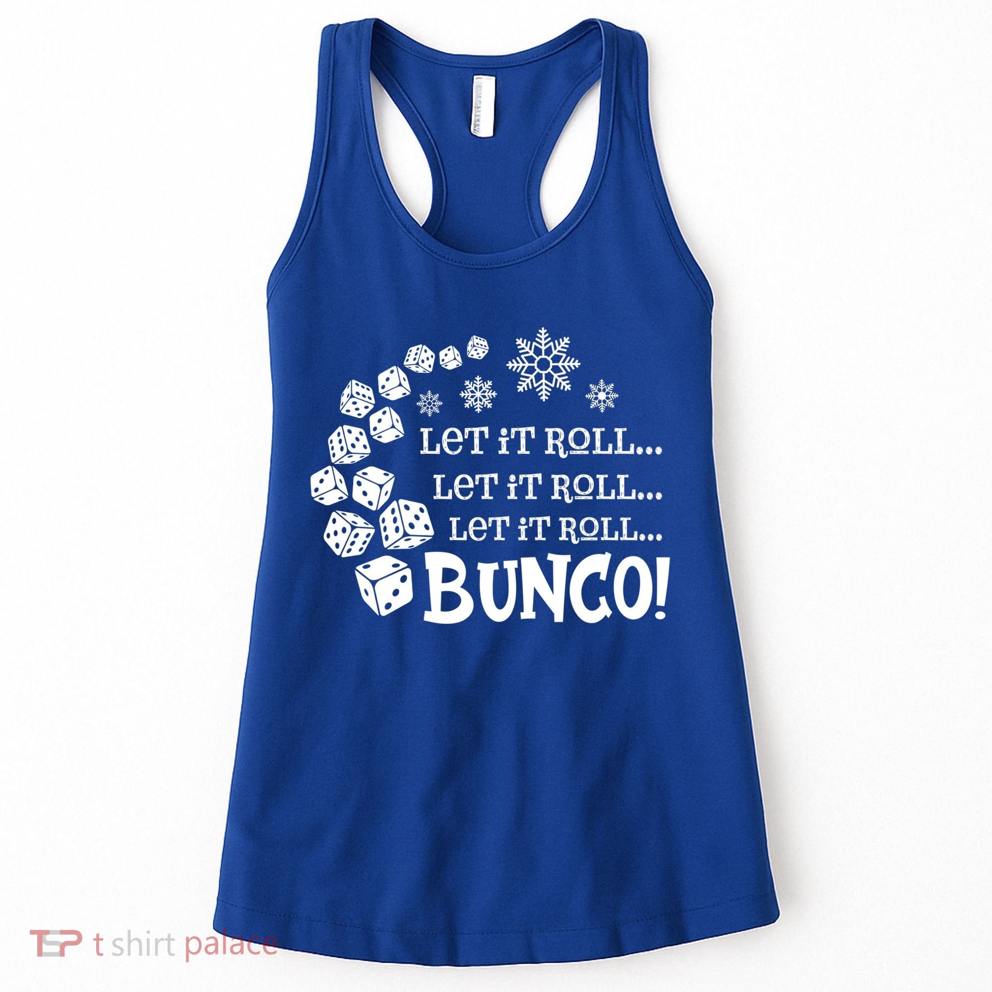 Let It Roll Bunco Game Dice Merry Christmas Xmas Santa Claus Gift Women's Tank Top