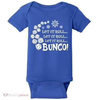 Let It Roll Bunco Game Dice Merry Christmas Xmas Santa Claus Gift Baby Bodysuit