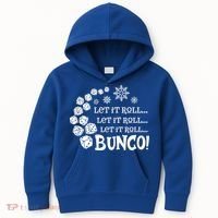 Let It Roll Bunco Game Dice Merry Christmas Xmas Santa Claus Gift Kids Hoodie thumb 0