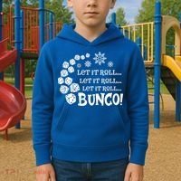 Let It Roll Bunco Game Dice Merry Christmas Xmas Santa Claus Gift Kids Hoodie thumb 2