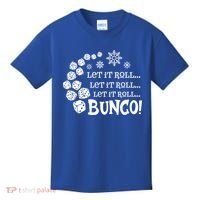 Let It Roll Bunco Game Dice Merry Christmas Xmas Santa Claus Gift Kids T-Shirt thumb 0