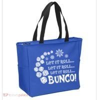 Let It Roll Bunco Game Dice Merry Christmas Xmas Santa Claus Gift Tote Bag thumb 2
