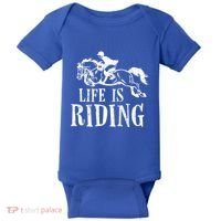 Life Is Riding Horses Equestrian Rider Show Jumper Mom Gift Baby Bodysuit thumb 0