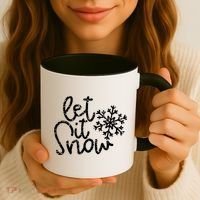 Let It Snow Christmas Snowflake Gift Coffee Mug thumb 3