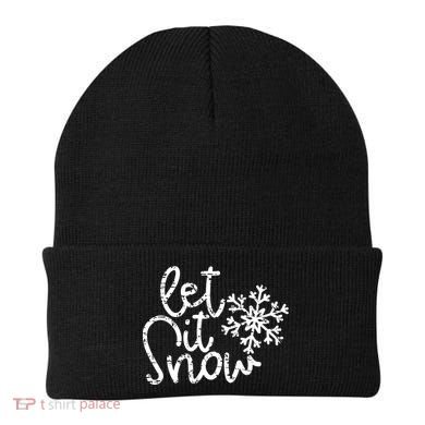 Let It Snow Christmas Snowflake Gift Beanie