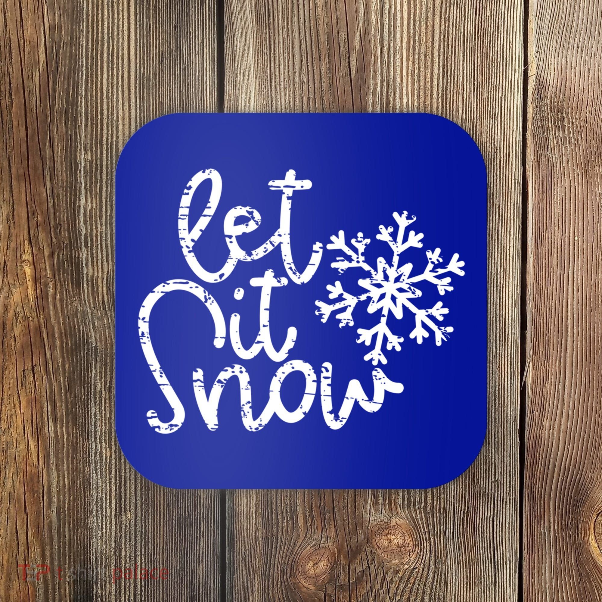 Let It Snow Christmas Snowflake Gift Coaster