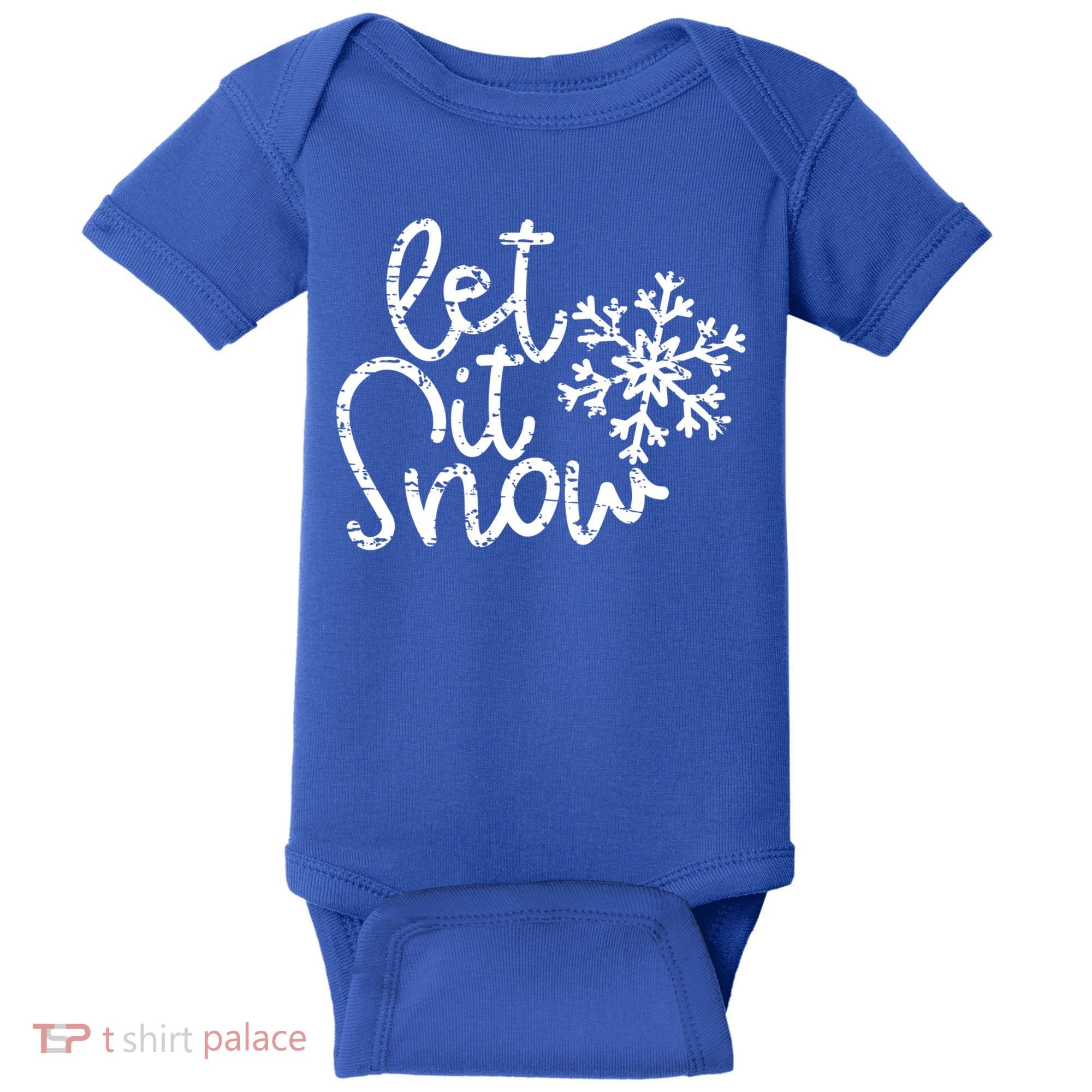 Let It Snow Christmas Snowflake Gift Baby Bodysuit