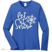 Let It Snow Christmas Snowflake Gift Women's Long Sleeve Shirt thumb 0