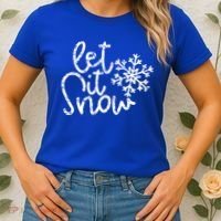 Let It Snow Christmas Snowflake Gift Women's T-Shirt thumb 2