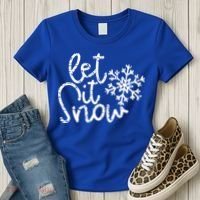 Let It Snow Christmas Snowflake Gift Women's T-Shirt thumb 3