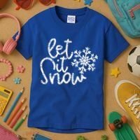Let It Snow Christmas Snowflake Gift Kids T-Shirt thumb 3
