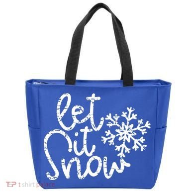 Let It Snow Christmas Snowflake Gift Tote Bag