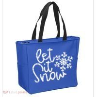 Let It Snow Christmas Snowflake Gift Tote Bag thumb 2