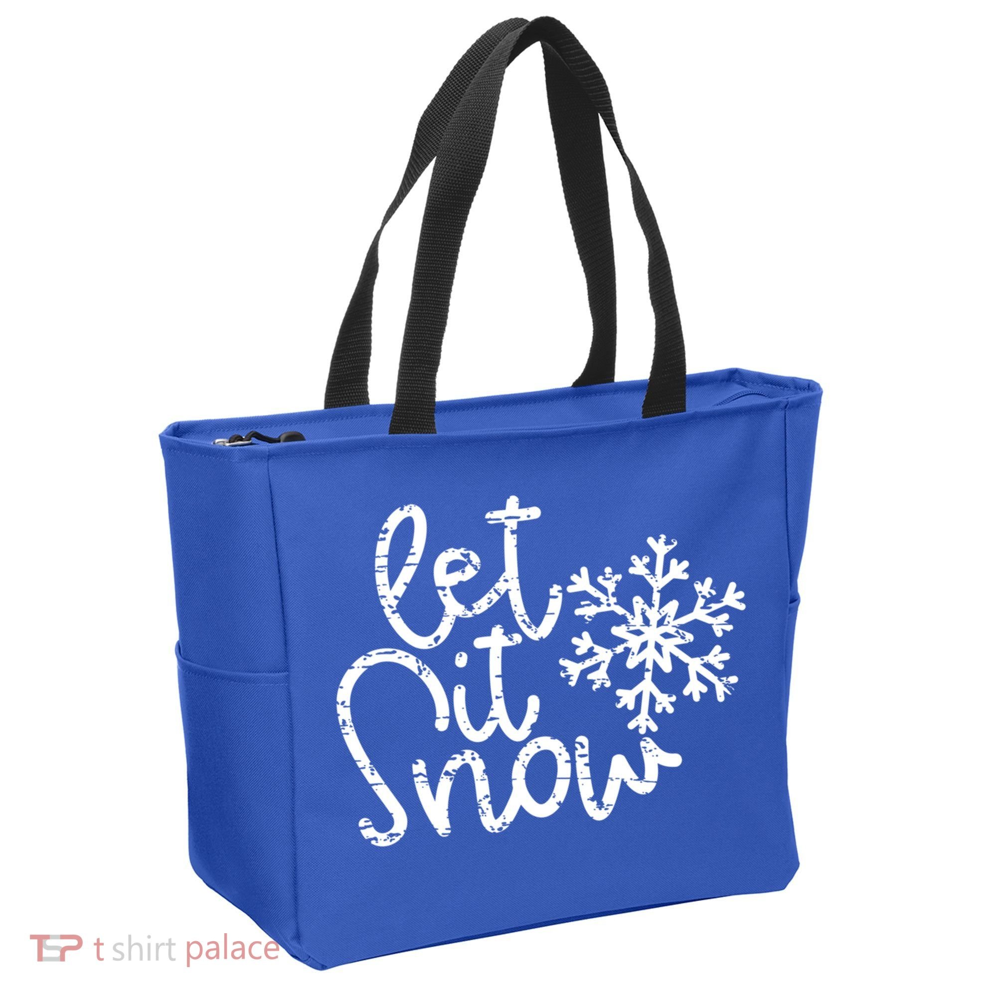 Let It Snow Christmas Snowflake Gift Tote Bag
