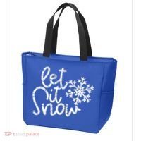 Let It Snow Christmas Snowflake Gift Tote Bag thumb 3