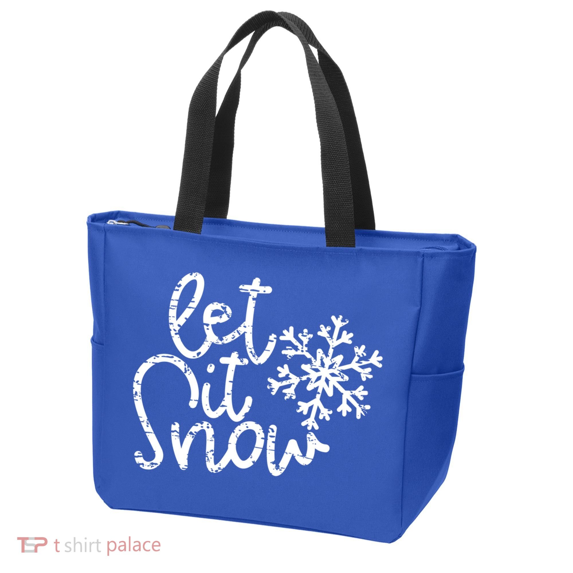 Let It Snow Christmas Snowflake Gift Tote Bag