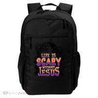 Life Is Scary Without Jesus Christian Halloween Tree Bible Backpack thumb 0