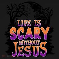 Life Is Scary Without Jesus Christian Halloween Tree Bible Coaster thumb 2
