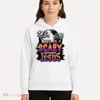 Life Is Scary Without Jesus Christian Halloween Tree Bible Hoodie thumb 5