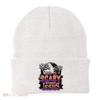 Life Is Scary Without Jesus Christian Halloween Tree Bible Beanie thumb 0
