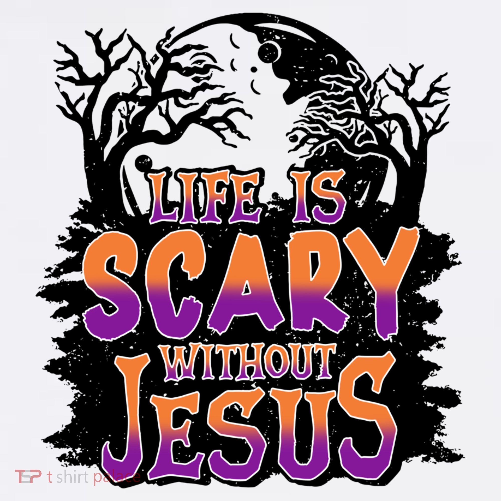 Life Is Scary Without Jesus Christian Halloween Tree Bible Mousepad