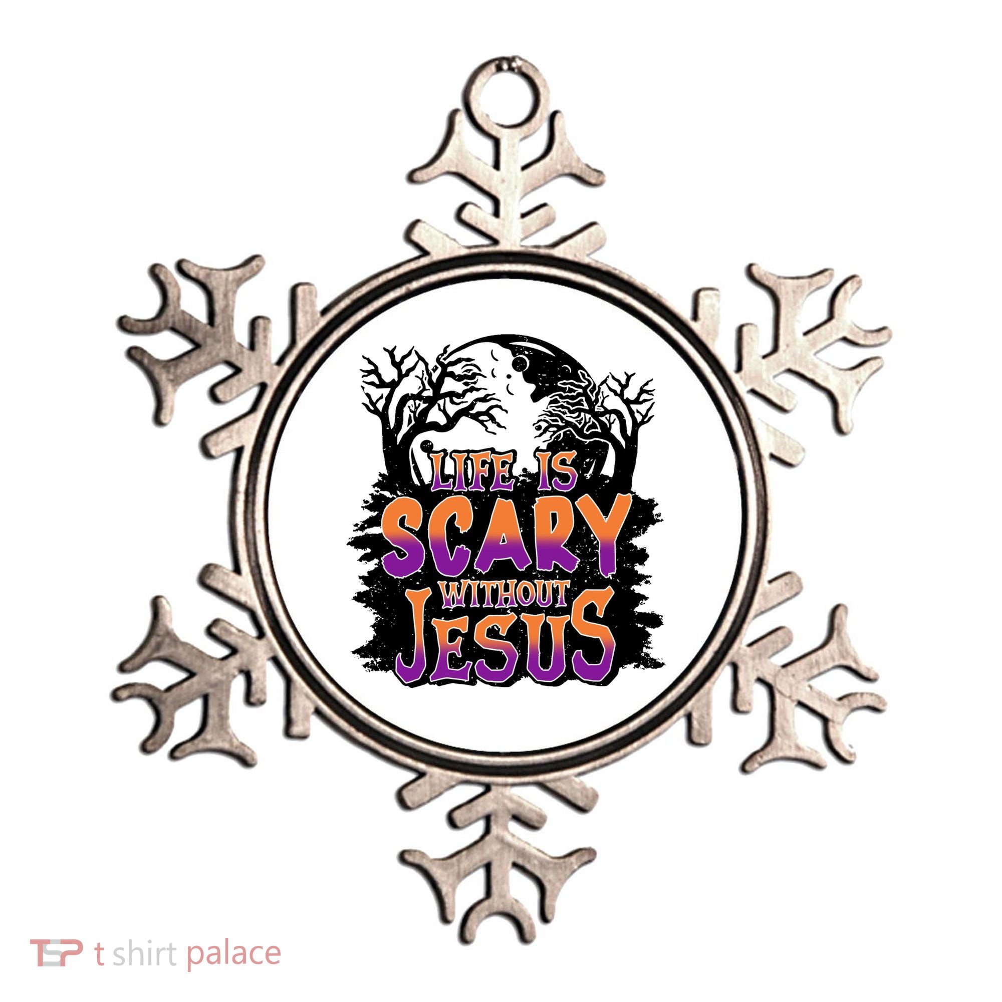 Life Is Scary Without Jesus Christian Halloween Tree Bible Ornament