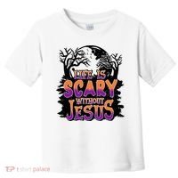 Life Is Scary Without Jesus Christian Halloween Tree Bible Toddler T-Shirt thumb 0