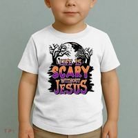 Life Is Scary Without Jesus Christian Halloween Tree Bible Toddler T-Shirt thumb 2