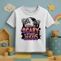 Life Is Scary Without Jesus Christian Halloween Tree Bible Toddler T-Shirt thumb 3