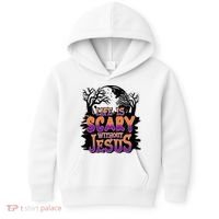 Life Is Scary Without Jesus Christian Halloween Tree Bible Kids Hoodie thumb 0