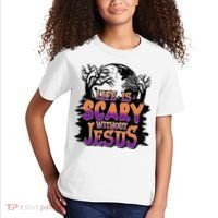 Life Is Scary Without Jesus Christian Halloween Tree Bible Kids T-Shirt thumb 2