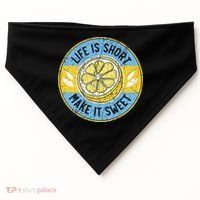 Life Is Short Make It Sweet Lemon Lover Fruit Business USA-Made Doggie Bandana thumb 0