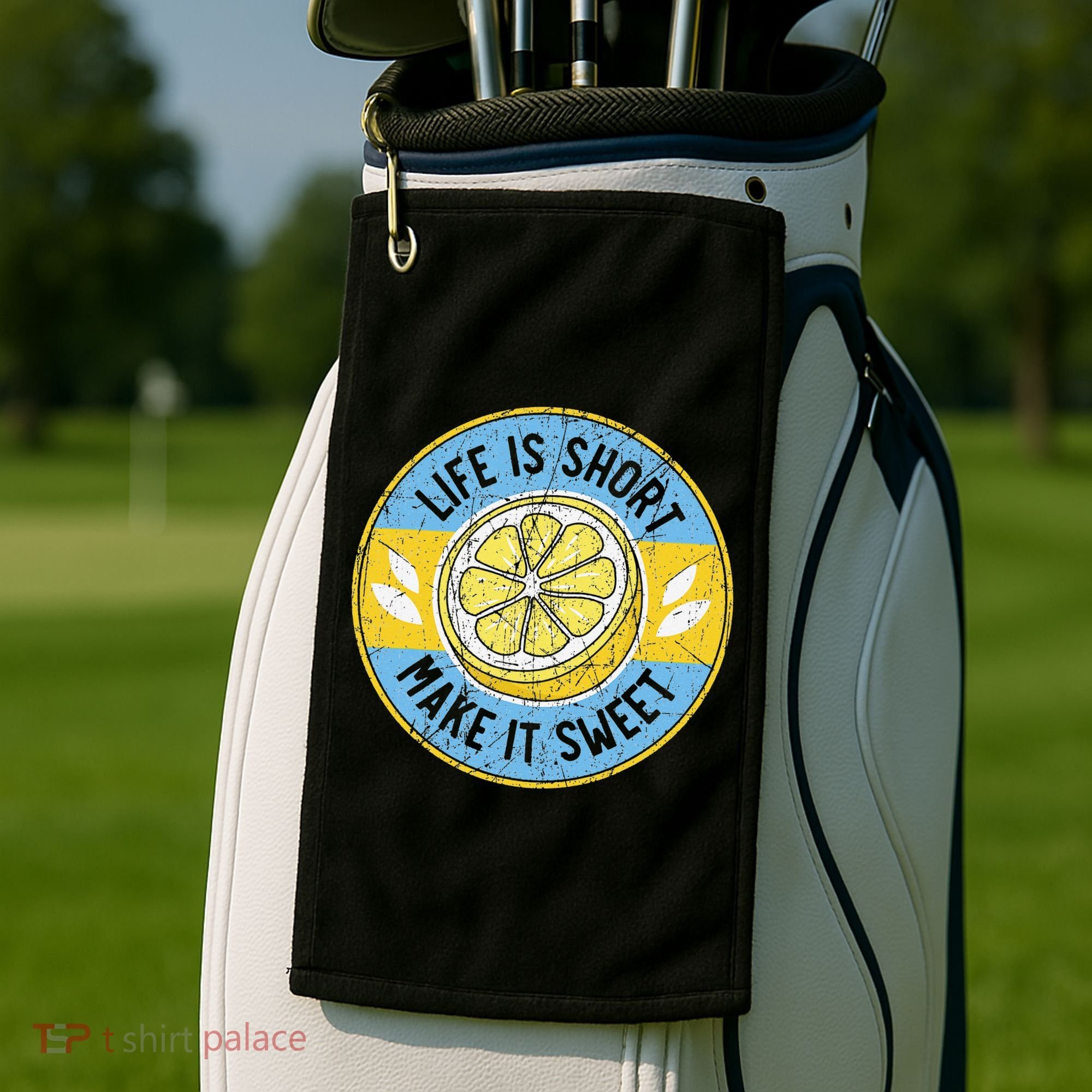 Life Is Short Make It Sweet Lemon Lover Fruit Business Golf Towel