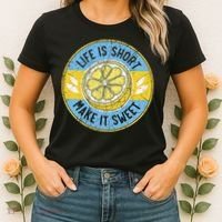 Life Is Short Make It Sweet Lemon Lover Fruit Business Women's T-Shirt thumb 2