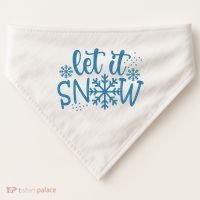 Let It Snow Cute Cozy USA-Made Doggie Bandana thumb 0