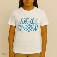 Let It Snow Cute Cozy T-Shirt thumb 4