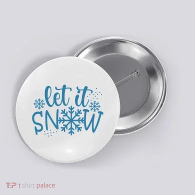 Let It Snow Cute Cozy Button