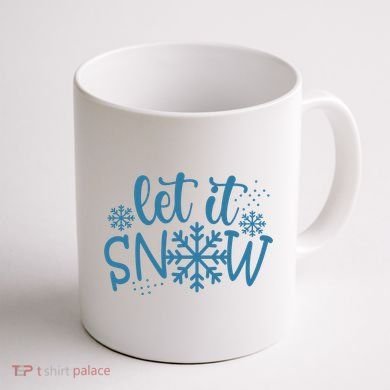 Let It Snow Cute Cozy Coffee Mug back