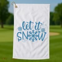 Let It Snow Cute Cozy Golf Towel thumb 1