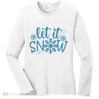 Let It Snow Cute Cozy Women's Long Sleeve Shirt thumb 0