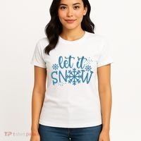 Let It Snow Cute Cozy Women's T-Shirt thumb 4