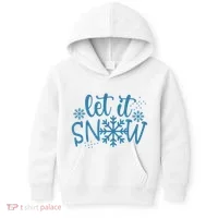 Let It Snow Cute Cozy Kids Hoodie thumb 0